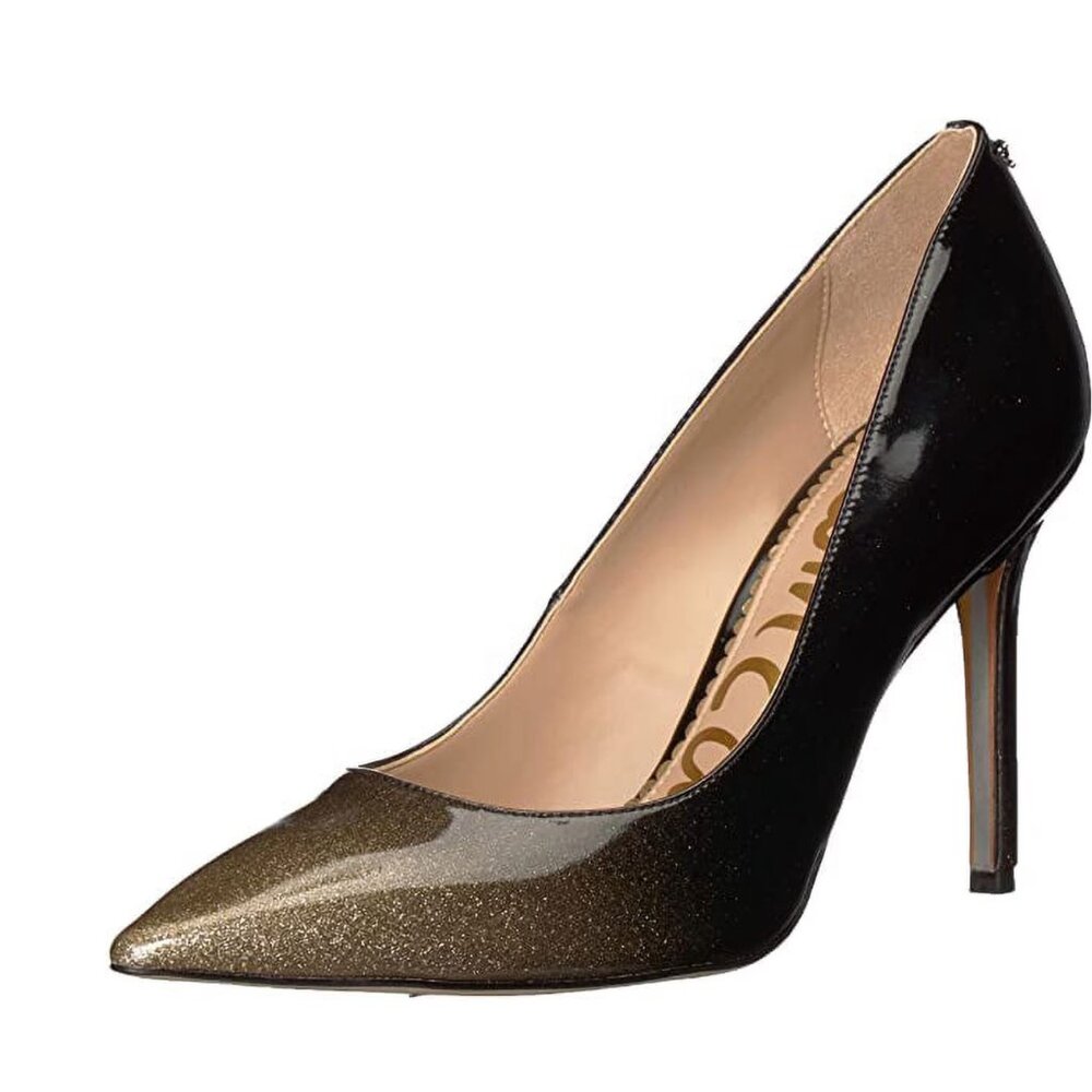 SAM EDELMAN HAZEL BLACK GOLD SPARKLE FADE STILETTO HEELS SIZE 6